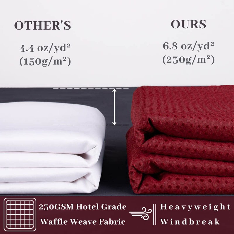 Ecoehoe Hotel Grade Waffle Weave Fabric Hook Free Shower Curtain