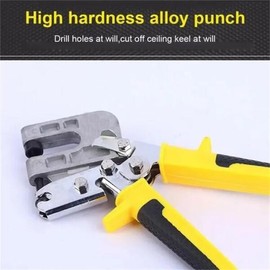 금속 스터드 크림퍼 고탄소강 천장 펀칭 플라이어 석고보드 도구 고정용 양손 키일 Metal Stud Crimper High Carbon Steel Ceiling Punching Plier Drywall Tool for Fixing with Both Hands Key [01 1pcs]