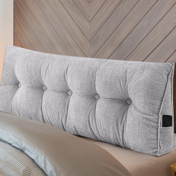 Wenqik Triangular Headboard Wedge Pillow Fleece Backrest Bedside Cushion Pillow