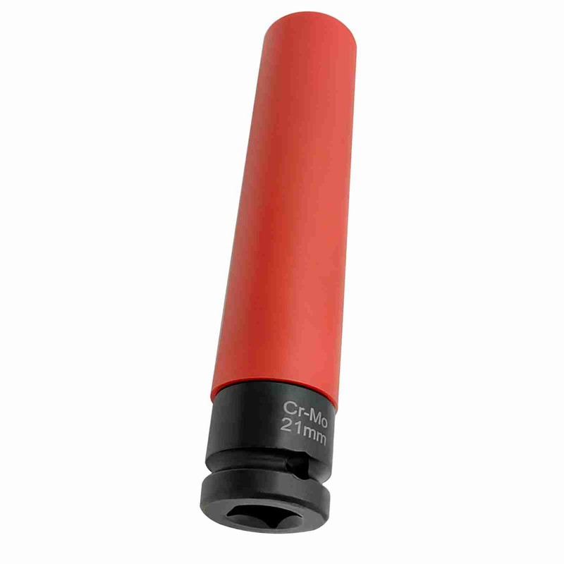 1/2'' Drive 21 mm Lug Nut Impact Socket, CR-MO Non-Marring