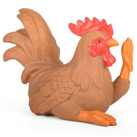 Vofstand Chicken Figurines Statue Gifts for Women Rooster Table Ornament for Farmhouse Country Home Indoor Decorations Resin Roosters Decor as Chicken Lover Funny Gifts Hand-Painted Sculpted