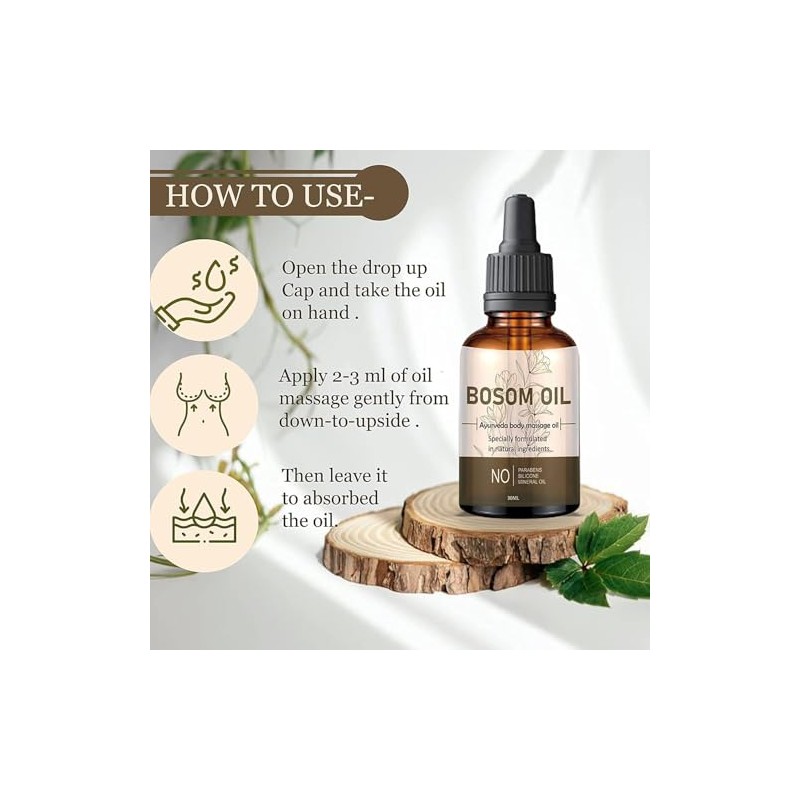  Breast Massage Oil for Women 100% Natural Ingredients -30ml