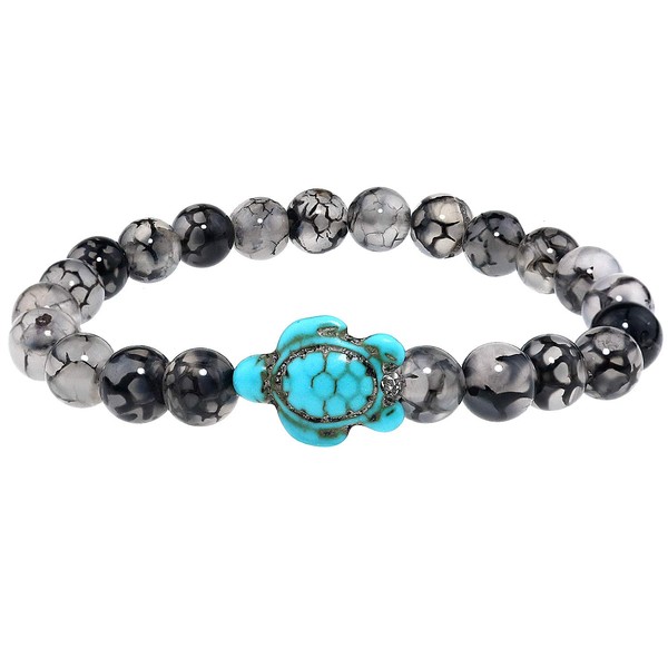 YooAi Turquoise Bracelet Turtle Bracelet Nature Stone Yoga Beads Bracelets
