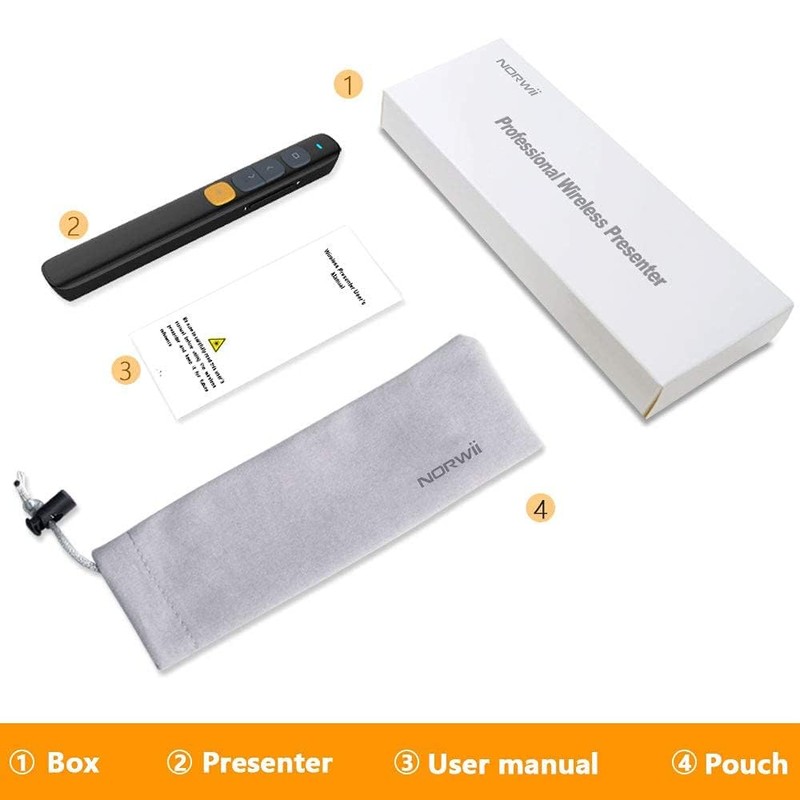 NORWII Wireless Presenter with 100 m, 2.4 GHz PowerPoint Remote