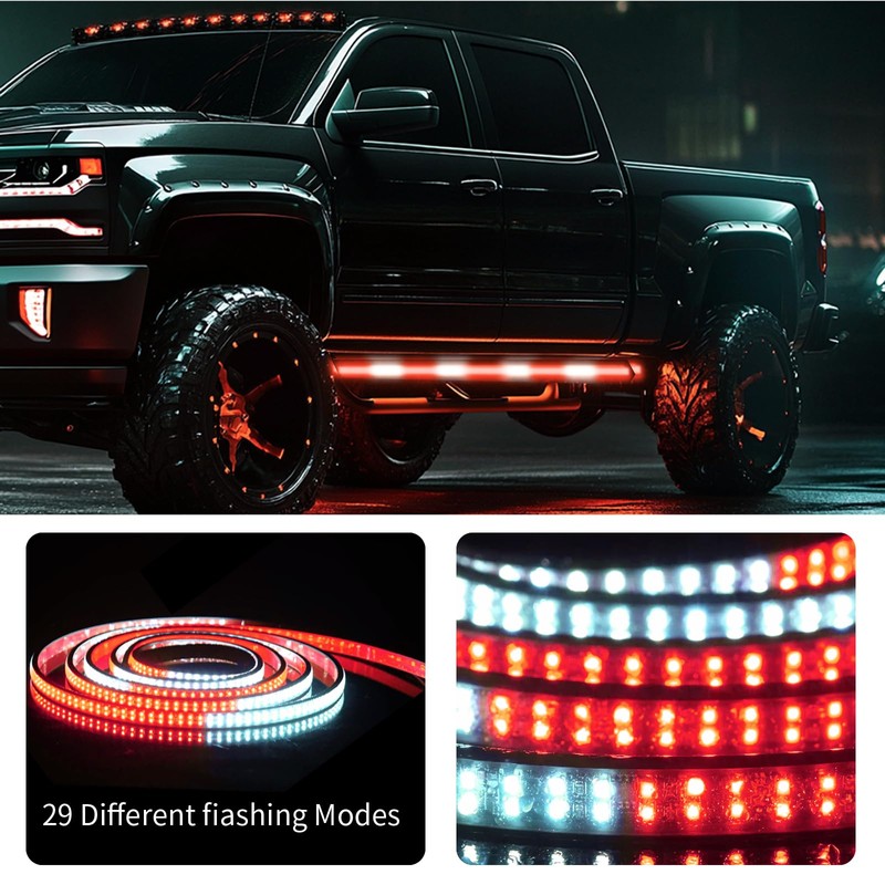 FZSSHYG 2Pcs 70in Red White Strobe Lights Strip for Trucks,