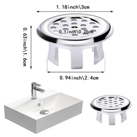 10 Pack Sink Overflow Ring, Sink Basin Trim, Plastic Mesh Hole Trim Rings Kitchen Basin Trim Replacement Round Caps Insert in Hole Sink Hole Cover