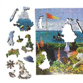 Wooden Jigsaw Puzzle for Adults - Uniquely Shaped Pieces - Made in The USA by FoxSmartBox - 205 Pieces - The Garden at Sainte-Adresse
