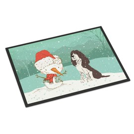 Caroline's Treasures CK2074JMAT Brown English Springer Spaniel Snowman Christmas Indoor or Outdoor Mat 24x36, 24H X 36W, Multicolor