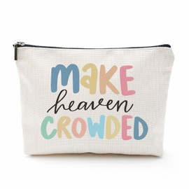 JCVUK Make Heaven Crowded Cosmetic Bag, Make Up Linen Bag, Colorful Toiletry Bag, Zipper Pouch For Travel & Daily Uses, Gift For Girls, Bags & Accessories - A14
