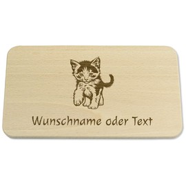 Kreativknoten Breakfast board with cat motif for children, gift idea for the little cat lover, cat fan. A sustainable gift made of solid wood, cat, cat baby 7