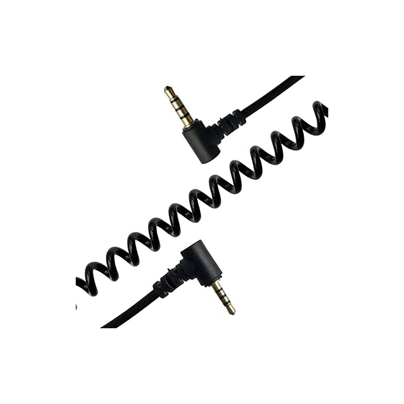 Seadream Coiled 2.5mm to 3.5mm Audio Cable,Double Angled 90 Degree