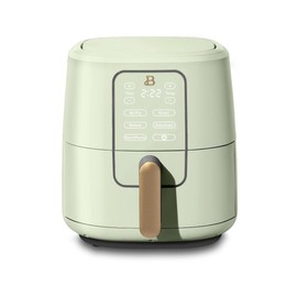 Beautiful 3 Qt Digital Air Fryer with TurboCrisp Technology, 4 Cooking Modes, Sage Green