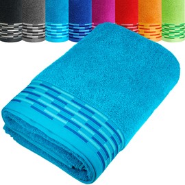 Lashuma Lugano Bath Towel Large Sauna Towel for Men Aquamarine Blue 80 x 200 cm