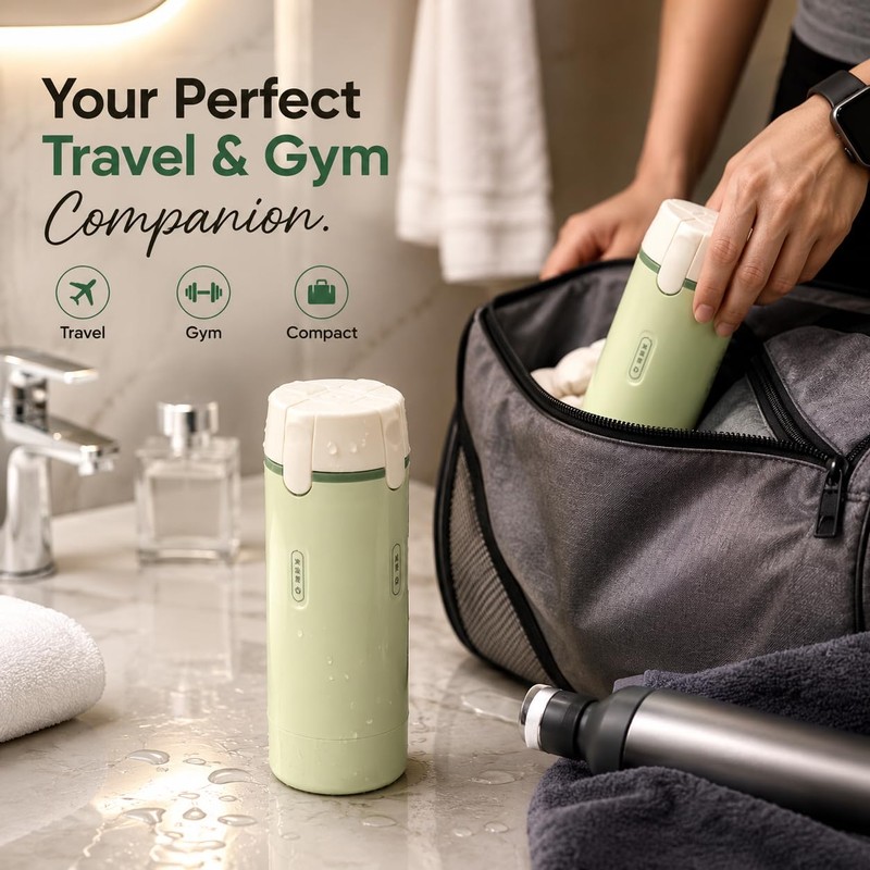 2 Pack 4 in 1 Travel Dispenser Bottles, Green