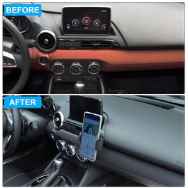 Hudiriy Air Vent Car Phone Holder Mount Compatible with Mazda MX-5 ND 2016-2024 Car Central Control Car Phone Mount Accessories, Fit for All Smartphones (Style A)