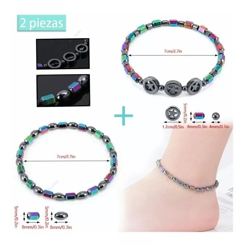 MINI BOXX 2pcs Tobillera Pulsera Deterapia Magnética,salud Adelgazante