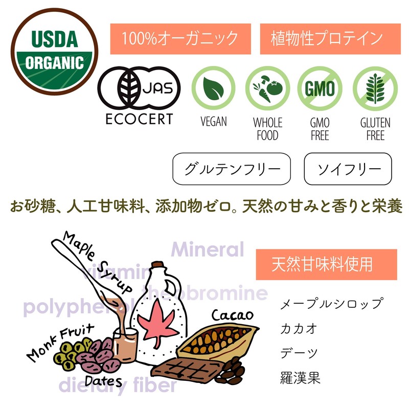Nova Scotia Organics Organic Protein Cacao &amp; Maple 210g Gluten