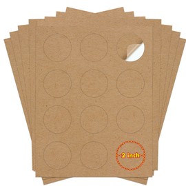 Koala Kraft Brown Round Labels 2 Inch, Printable Circle Stickers for Inkjet and Laser Printers, 300 Labels for Logo, Jar