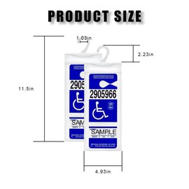 JOYCOURT 2PCS Portable Handicap Placard Holder, Ultra Transparent Disabled Parking Permit Placard Sleeve Protective Holder Cover with Large PVC Hanger, Holder for Disability Parking (2)