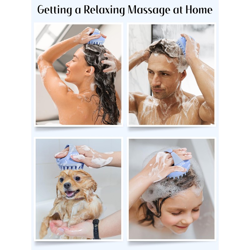 HEETA Silicone Bristles Scalp Scrubber & Massager for Hair Growth,