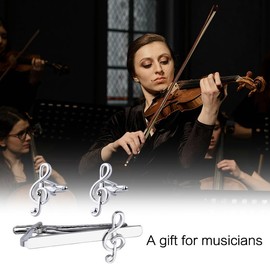 Music Musical Birthday Gifts for Musicians Rap Music Tie Clip Pin Gift for Music Lovers Music Teacher Gifts for Men Son Boyfriend Music Themed Gifts for Students Music Note Cufflinks Gift