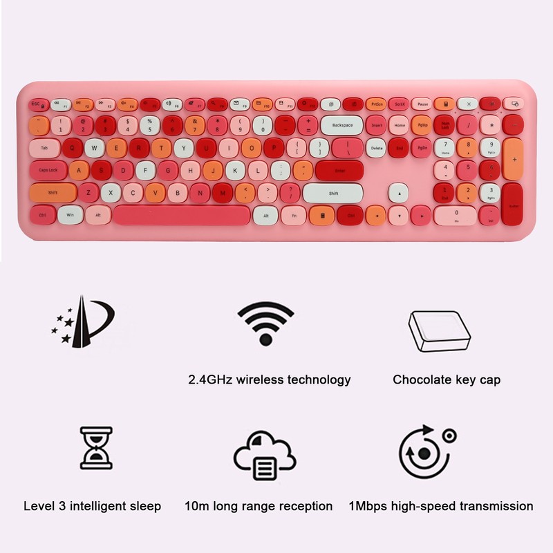 Wireless Keyboard Mouse Set 2.4G Wireless 110 Keys Keyboard Mouse