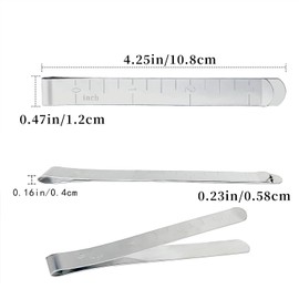 Bilkeru 20 Pcs Stainless Steel Hemming Clips 3-Inch Stainless Steel Ruler Hem Clips Measurement Ruler Quilting Supplies Sewing Clips fit Sewing Supplies Pinning and Accessories, Silver
