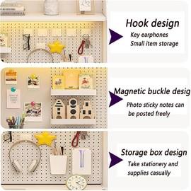 RAUMPA Clamp On Desk Shelf Organizer with Pegboard Top of Desk Extender Rack,Gaming Bookshelf Supplies Storage Display Rack Shelf Adjustable (37.4 * 31.5 in(high*Long))