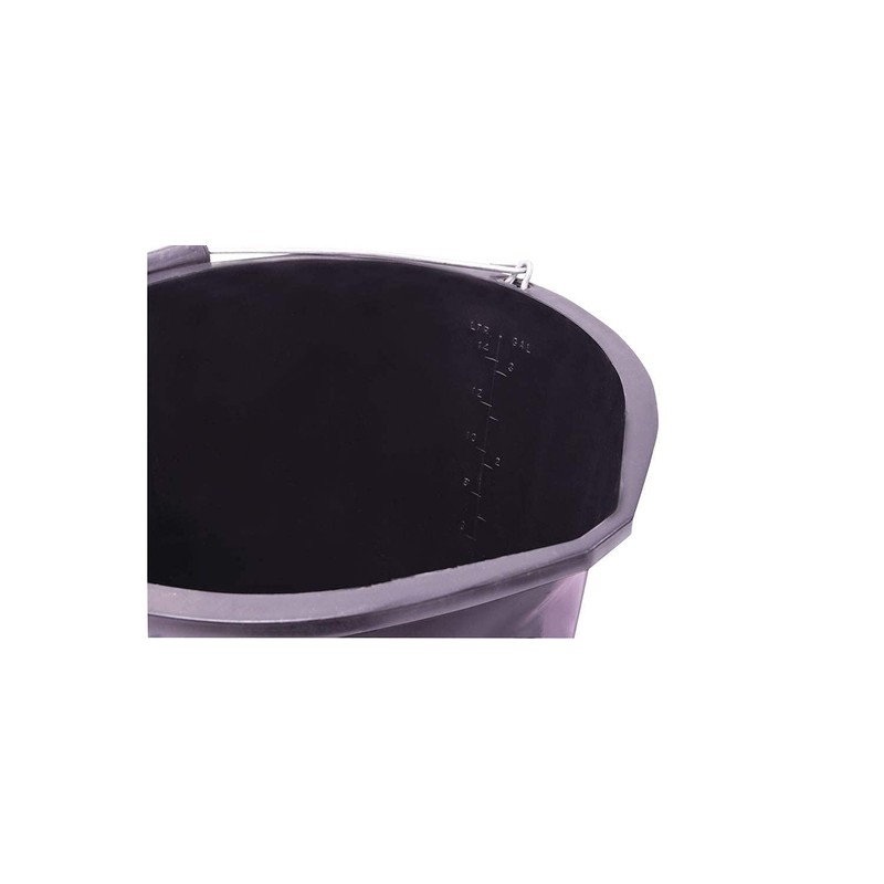 Set of 2- Black Plastic Builders Bucket 3 Gallon 14