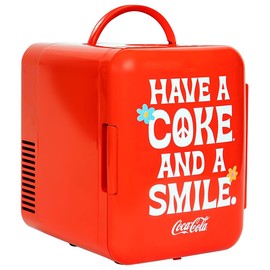 Coca Cola Mini Fridge for Bedroom Skincare Office Small Refrigerator 4L Mini Refrigerator Dorm Fridge Fridge Portable Cooler Warmer Snacks Drinks 12V AC Travel Desk Accessory Red