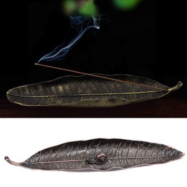 Leaf and Snail Incense Burner, Incense Holder Leaf with Snail Bracket Zinc Alloy Incense Holder Set Incense Sticks Holder for Meditation and Home Decor