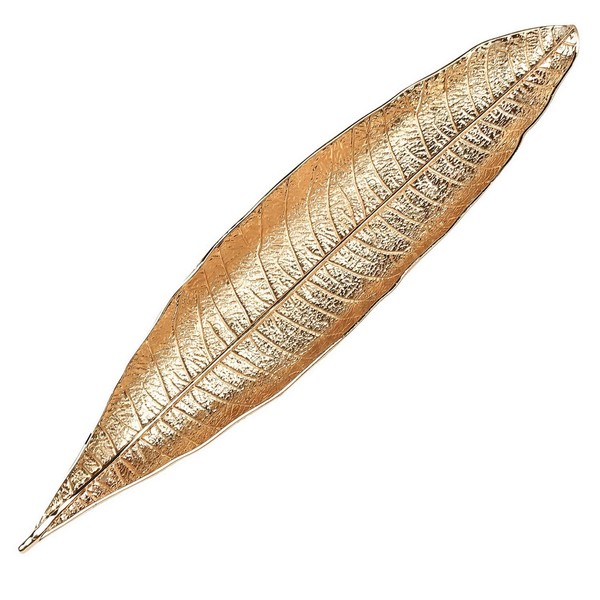 Incense Holder, 28 cm Metal Incense Burner Incense Holder Leaf Shape, Incense Burner Sticks for Home Decoration, Craft, Gift (Gold)