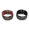 2pcs Wide PU Leather Bracelet Wrist Cuffs Punk Cuff Bracelet