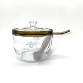 Unbreakable Transparent Teapot, Brown (Noguchi Kumataro Tea Garden Limited Logo) with Tea Brewing Leaflet, Made in Japan, Plastic, Green Tea, Black Tea, Roasted Tea, Oolong Tea, Herbal Tea, Cold Brew and Ice Draining, Dishwasher Safe, Bleach Safe