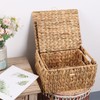 FEIALNDUO Wicker Shelf Baskets with Lid, Seagrass Storage Hamper Basket