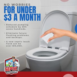 The Septic Surgeon - Septic Tank Enzyme Treatment - Under $3/month - 100% Natural - 10x Concentrated Enzymes That Break Down Household Waste In Septic Tanks & Systems - Safe For Rv's - 9 Month Supply