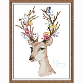 CROSSDECOR Cross Stitch Kit for Adults 14CT Stamped Patterns Cross Stitch with Needlepoint Package Printed On Aida Canvas Embroidery Cross-Stitch Home Décor 12.1×15.6inch