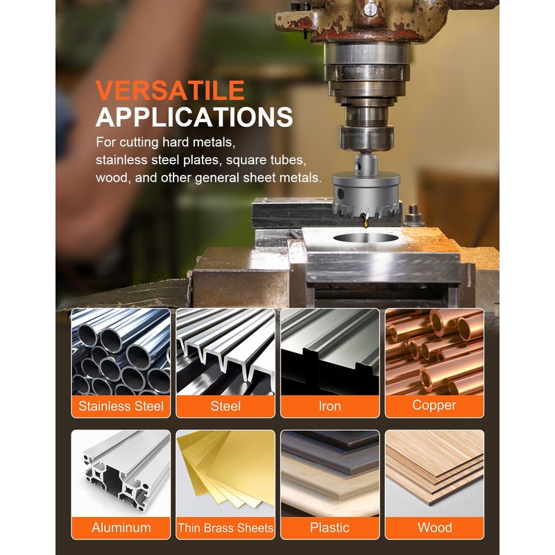 Kolvoii 14 PCS TCT Hole Saw Kit for Hard Metal,