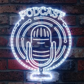 ADVPRO Podcast Microphone DND RGB Dynamic Glam LED Sign - Cut Shape - Smart 3D Wall Decoration - Multicolor Dynamic Signage St06s22-fnd-i0238-c