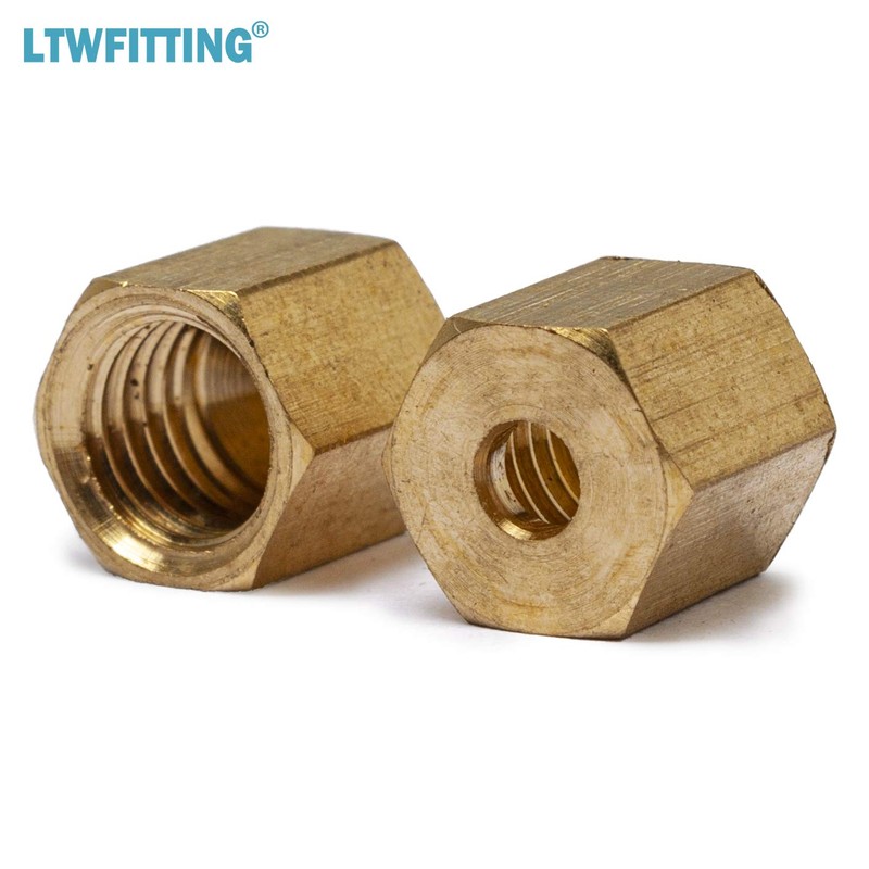 LTWFITTING 1/8-Inch Brass Compression Sleeves Ferrule with 1/8-Inch Compression Nut,