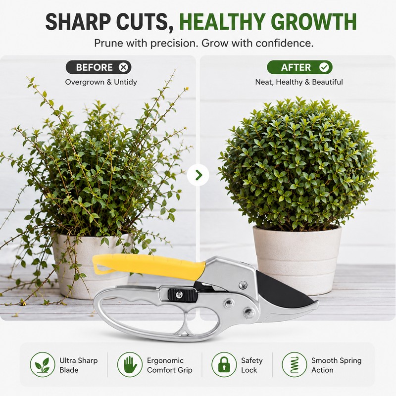 Garden Pruning Shears for Plant Trimming – High Carbon Steel
