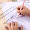 Tenare 18 Pcs Plastic Clear Ruler Math Set Includes Protractor,