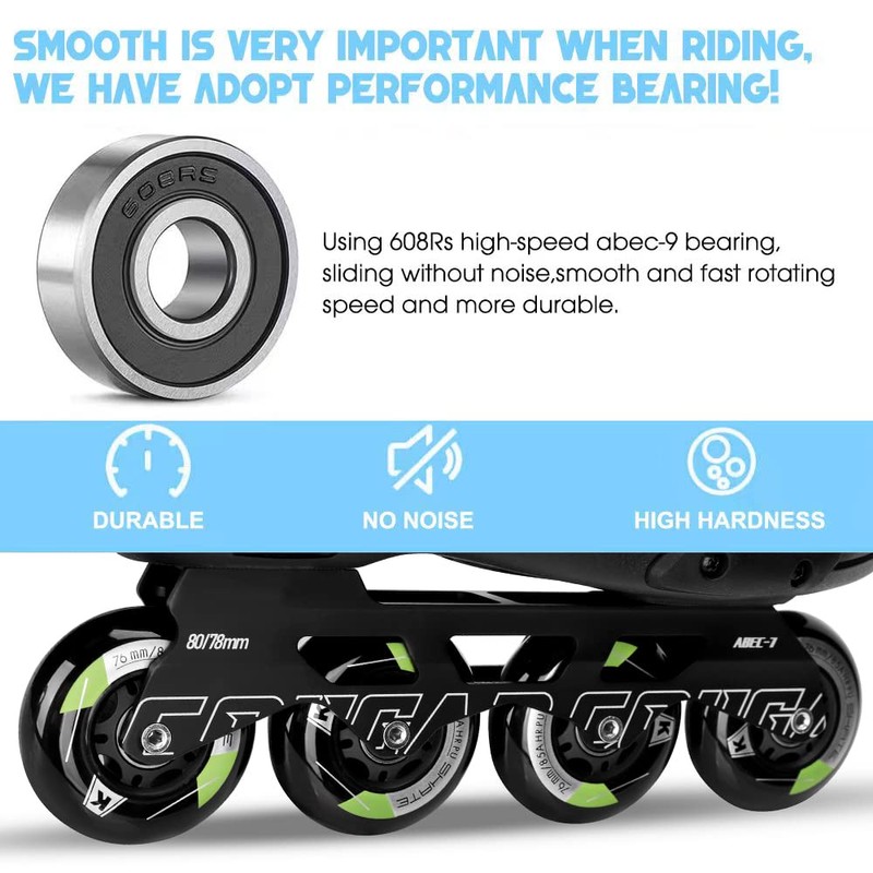 8 Pack Inline Skate Wheels 72mm 76mm 80mm Inline Replacement