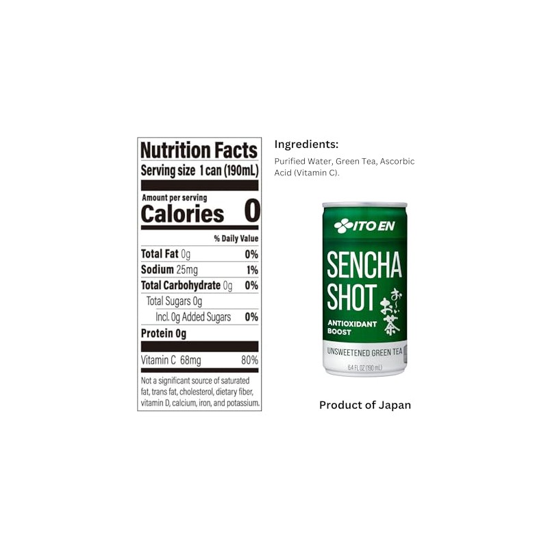 ITO EN Sencha Shot - Premium Japanese Green Tea, Unsweetened
