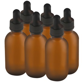 NOOEEISS 6 Pcs, 2oz Amber Glass Eye Dropper Bottle, Tincture Bottles With Dropper, Pretty Finish, Leak-Proof Design, Stronger Suction for All Kinds of Mixed Liquids