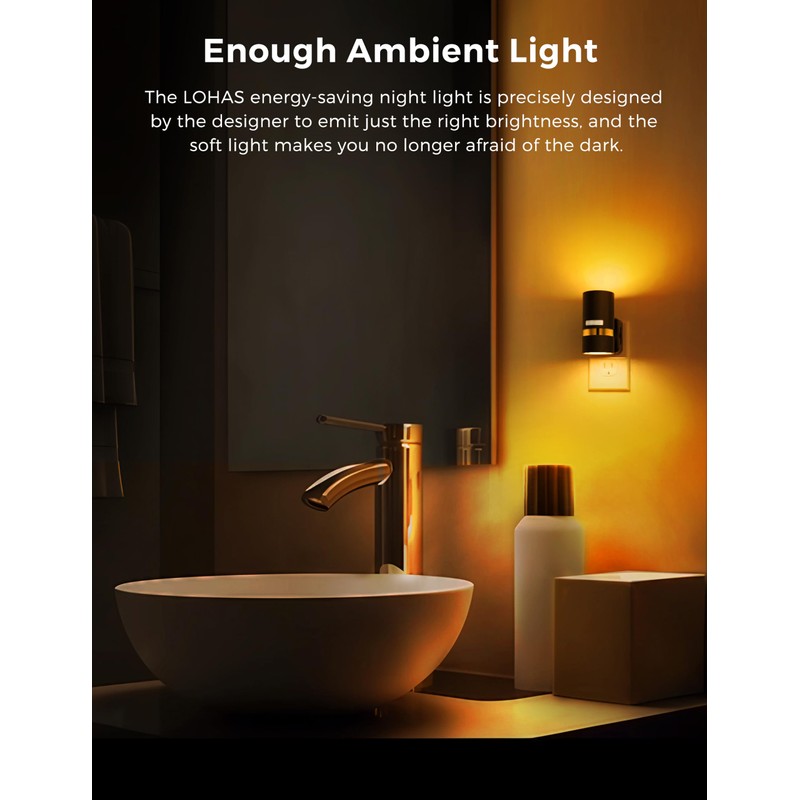 L LOHAS LED Motion Sensor Night Light Plug in, Night