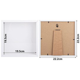 ASelected 3D Shadow Box Frame, White 8x8 inch Picture Frame 1.2 Inch Deep Box Frames Wooden Display Box for Crafts, Photos, Artworks, Bouquet, Memory Tickets