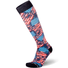 Pure Athlete Calcetines de esquí de lana para hombres y mujeres, diseños divertidos, cálidos, de peso medio, esquí, snowboard, 1 par de banderas de Estados Unidos, Small-Medium