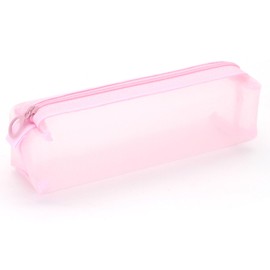 Mesh Pencil Case, Clear Exam Pencil Case Colorful Zippered Pencil Pouch for Students Multipurpose Stationery Storage Bag Makeup Bag for School College Office Cosmetics Travel Supplies A6-TSBD(Pink)