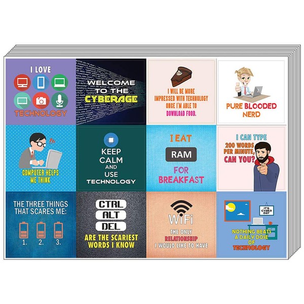 Creanoso I Love Technology Quotes Stickers (10-Sheet) – Total 120